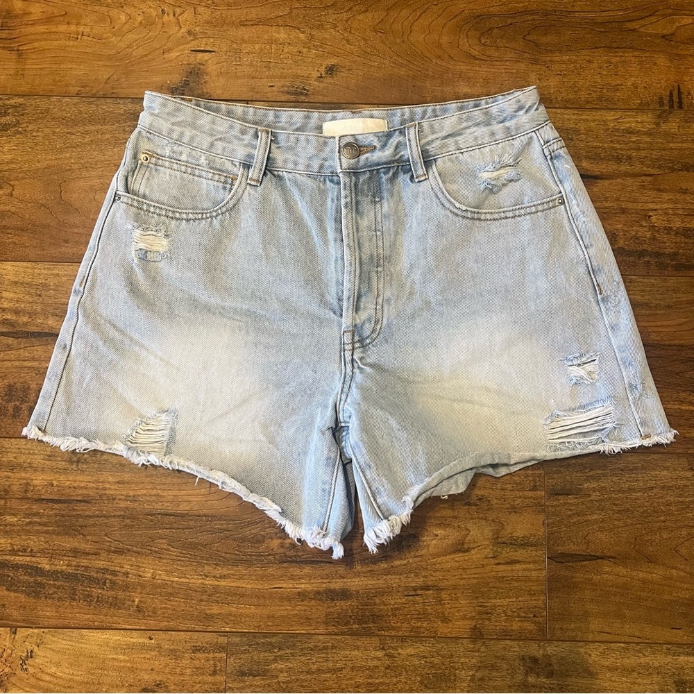 RACHEL PARCELL Women’s Distressed Denim Jean Shorts Size 27 EUC